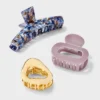 Assorted Marble And Cut Out Hair Claw Clip Set 3pc - A New Day™ Multicolor -A New Day™ GUEST 01f66579 4a89 4f24 8067 999c2bed8859