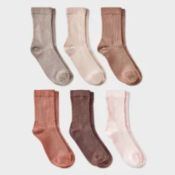Women's Variegated Ribbed 6pk Mid Crew Socks - A New Day™ 4-10 -A New Day™ GUEST 01fbc631 db41 4f5c 9d78 530f697581cf