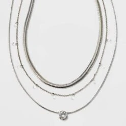 Stone Station And Pendant Multi-Strand Necklace Set 3pc - A New Day™ -A New Day™ GUEST 024c688f ab32 4f8d 9788 fd76679fafd8
