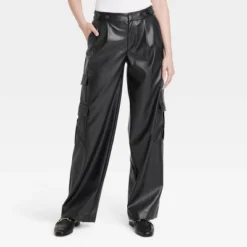 Women's High-Rise Straight Faux Leather Cargo Pants - A New Day™ Black -A New Day™ GUEST 05f34dc0 632b 4cf6 b3cd 208c5c798e67