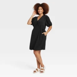 Women's Balloon Short Sleeve Mini Wrap Dress - A New Day™ -A New Day™ GUEST 078c12c6 2120 4ef9 9000 1e27c0786fe0