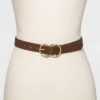 Women's Double Buckle Belt - A New Day™ Brown -A New Day™ GUEST 0932a683 5e2d 4df6 9488 29866642c59a