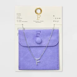 Silver Plated Cubic Zirconia Initial Pendant Necklace - A New Day™ Silver -A New Day™ GUEST 0dec446d d4a4 4489 961c 9f7ea7a2c16e