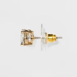 Crystal Round Stud Earring Set 3pc - A New Day™ Gold: Nickel-Free Metal, Post Closure