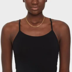 14K Gold Dipped Large Paper Clip Chain Charm Connector - A New Day™ Gold: Nickel-Free, Gold Plated, Cubic Zirconia