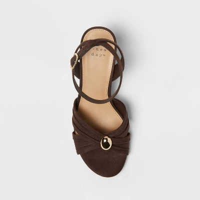 Women’s Bibi Strappy Peep Toe Heels – A New Day™ Brown 4 Women’s Bibi Strappy Peep Toe Heels – A New Day™ Brown - Image 2