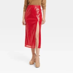 Women's Sequin A-Line Midi Skirt - A New Day™ Red -A New Day™ GUEST 10dcd4a9 550a 466c 8a0a 26ce5de26d4c
