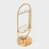 Oval Burlwood Standing Jewelry Organizer - A New Day™ Gold/Brown: Metal Storage Stand, 13.5" Height, 7" Depth