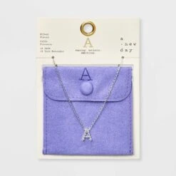 Silver Plated Cubic Zirconia Initial Pendant Necklace - A New Day™ Silver -A New Day™ GUEST 1544e0f6 a001 4559 9e35 353a80191154