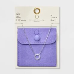 Silver Plated Cubic Zirconia Initial Pendant Necklace - A New Day™ Silver -A New Day™ GUEST 1565668e aa1e 4a83 9cbf 5aaa13102756