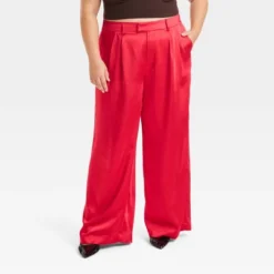 Women's High-Rise Wide Leg Satin Pants - A New Day™ -A New Day™ GUEST 17250d62 c313 47af 9f6b 7ec03913a349