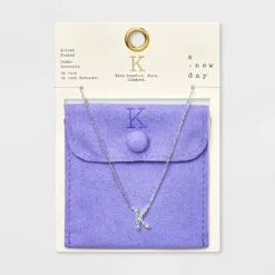 Silver Plated Cubic Zirconia Initial Pendant Necklace - A New Day™ Silver -A New Day™ GUEST 1901f432 76c0 499a aefb e39b9edd7536