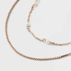 Gold 2 Row Clear Stone Pearl Ball Necklace - A New Day™ Gold: Boxed Chain, Lobster Claw Clasp, 17" Length, 3" Extender 8 Gold 2 Row Clear Stone Pearl Ball Necklace - A New Day™ Gold: Boxed Chain, Lobster Claw Clasp, 17" Length, 3" Extender -A New Day™ GUEST 19147d1d cbe8 4223 9caf 6cdfc9a5b2ab