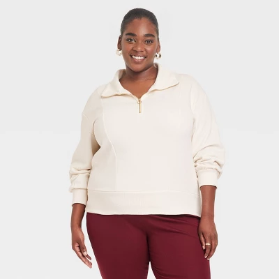 Women's Quarter Zip Sweatshirt - A New Day™ 8 Women's Quarter Zip Sweatshirt - A New Day™ - Image 6