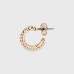 Round Pearl Hoop Earrings - A New Day™ Gold: Nickel-Free Metal, Zinc, Post Closure, 0.8" Length, 0.59" Width, Pearl Stone -A New Day™ GUEST 20015eb6 0e6c 4285 a584 d8f0351901ad