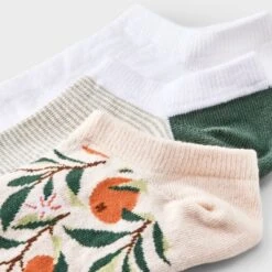 Women's Oranges 3pk Low Cut Socks - A New Day™ Orange/White/Green 4-10: Floral Pattern, Tagless -A New Day™ GUEST 21769173 7431 46af b515 00c0e625e5d9