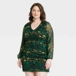 Women's Long Sleeve Ruched Front Bodycon Dress - A New Day™ -A New Day™ GUEST 21e677a5 851c 4032 a24f 9227b166273d