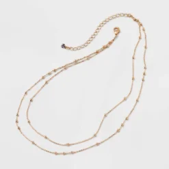 Gold 2 Row Satellite Chain Necklace - A New Day™ Gold: Nickel-Free Multi-Strand Jewelry With Lobster Claw Clasp -A New Day™ GUEST 23e2b884 acca 4704 8638 e2b18a73f738