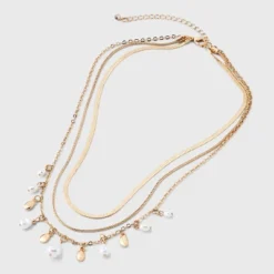 Pearl Charm Multi-Strand Necklace - A New Day™ - Gold/Ivory: Nickel-Free Metal, Lobster Claw Clasp, 16" Length 7 Pearl Charm Multi-Strand Necklace - A New Day™ - Gold/Ivory: Nickel-Free Metal, Lobster Claw Clasp, 16" Length -A New Day™ GUEST 2705582c f682 496c 8dc8 22f25dd5f528
