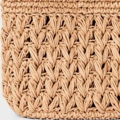 Straw Tie-Top Shoulder Bag - A New Day™ Light Brown: Woven Paper, Structured Handbag, Adjustable Strap -A New Day™ GUEST 2a27e3d9 ab33 43c3 90f6 4518168eae66