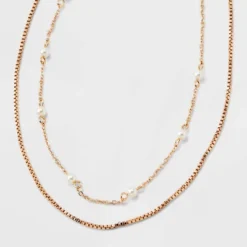 Gold 2 Row Clear Stone Pearl Ball Necklace - A New Day™ Gold: Boxed Chain, Lobster Claw Clasp, 17" Length, 3" Extender 9 Gold 2 Row Clear Stone Pearl Ball Necklace - A New Day™ Gold: Boxed Chain, Lobster Claw Clasp, 17" Length, 3" Extender -A New Day™ GUEST 2bbf02c0 7c8f 4f59 8f67 6e6d15c4106f