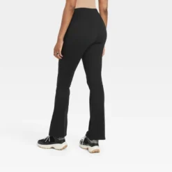 Women's Crossover V-Waistband Flare Leggings - A New Day™ Black