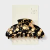 Acrylic Tortoise Pattern And Studded Hair Claw Clip - A New Day™ Gold