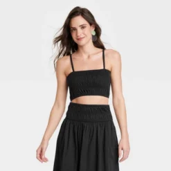 Women's Slim Fit Smocked Tiny Top - A New Day™ -A New Day™ GUEST 30310679 b9e7 490f 94d5 04113bb0b926