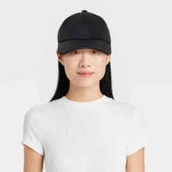 Faux Leather Baseball Hat - A New Day™