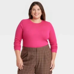 Women's Long Sleeve Slim Fit Crewneck T-Shirt - A New Day™ -A New Day™ GUEST 31bf5bc5 99c6 4634 9612 429e9e4ea46a