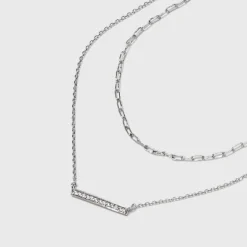 Sterling Silver Cubic Zirconia Multi-Strand Necklace - A New Day™ Silver -A New Day™ GUEST 33fd85f1 c28a 455d 9345 1d4c2e4ed459