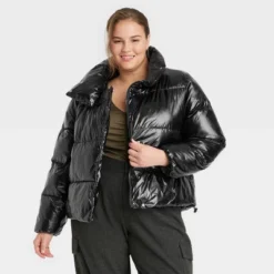 Women's Short Relaxed Puffer Jacket - A New Day™ -A New Day™ GUEST 34d22ce0 da74 4e7f 9318 41b8efde4256