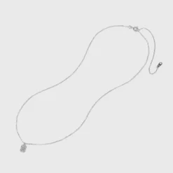 Sterling Silver Cubic Zirconia Tag Pendant Necklace - A New Day™ Silver -A New Day™ GUEST 3740f265 1782 42d4 b6e5 d1e7934e801b