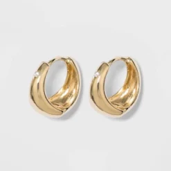 Small Hoop Earrings - A New Day™ Gold: Brass Nickel-Free Metal, Post Closure, 0.6" Length, 0.2" Width, 0.011 Lbs -A New Day™ GUEST 37b50c1c d891 4069 a4b1 53c4d83650cd