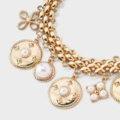 Pearl Charm And Coin Multilink Chain Necklace - A New Day™ Gold -A New Day™ GUEST 3ab1e0b5 781e 47ea a06c 648ee045149d