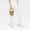 Straw Mini Floral Bucket Bag - A New Day™ Beige: Woven Paper Straw, Magnetic Closure, Structured Design -A New Day™ GUEST 3bd00ac8 fc90 475f a91a 58ca987680f2
