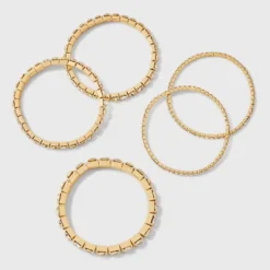Cupchain Stretch Bracelet Set 5pc - A New Day™ Gold/Clear