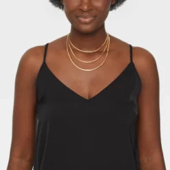 Herringbone Multi-Strand Necklace - A New Day™ Gold: Nickel-Free Metal, Lobster Claw Clasp, 20" Length