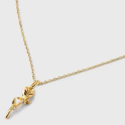 14K Gold Plated Rose Pendant Necklace - A New Day™: Brass, Cubic Zirconia, 16" Length, Lobster Claw Clasp 9 14K Gold Plated Rose Pendant Necklace - A New Day™: Brass, Cubic Zirconia, 16" Length, Lobster Claw Clasp -A New Day™ GUEST 42dfc061 e90e 4e0c b4a0 ebd72a8e09cb