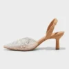 Women's Isabel Embellished Slingback Kitten Heels - A New Day™ Clear -A New Day™ GUEST 43554c90 de77 435f 923e 08a53b67931b