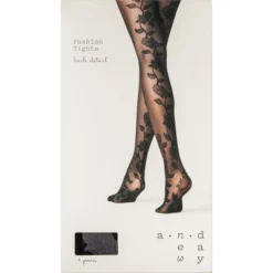 Women's Floral Back Tights - A New Day Black