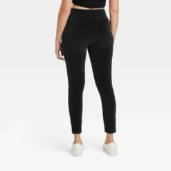 Women's Chenille Drawstring Leggings With Ribbed Waistband And Cuffs - A New Day™