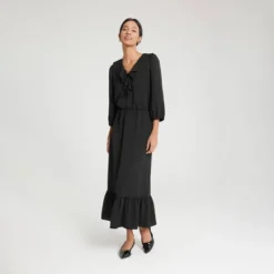 Women's Ruffled Neck Tie-Front Dress - A New Day™ 7 Women's Ruffled Neck Tie-Front Dress - A New Day™ -A New Day™ GUEST 45387e89 b716 420b 8af1 160a755b2cab