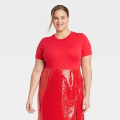 Women's Slim Fit Short Sleeve Seamless Baby T-Shirt - A New Day™ -A New Day™ GUEST 45eb60f6 b59a 41de a6de 1e946d645339