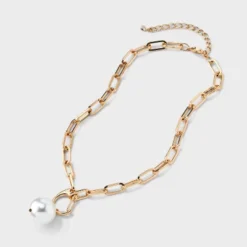 Pearl Pendant Chain Necklace - A New Day™ Gold -A New Day™ GUEST 4a7ec66c 3bbb 4143 a8db 4dc1980f57e9