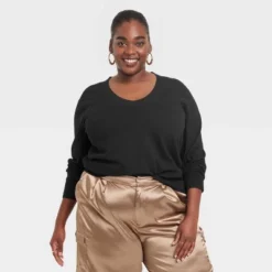 Women's Fine Gauge V-Neck Sweater - A New Day™ -A New Day™ GUEST 4e38a0ae 6c30 4218 9879 e8243d0130a9