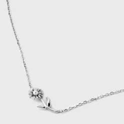 Sterling Silver Dainty Sunflower With Pearl Necklace - A New Day™: Cable Chain, Spring Ring Clasp, Polished Finish, 19" Length -A New Day™ GUEST 4f2626d3 8b95 4f72 86b5 bd0a7b41d540