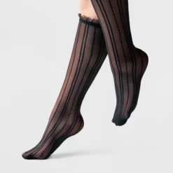 Women's Striped Sheer Knee Highs With Ruffle Trim - A New Day™ Black 4-10: Nylon Spandex Knit Stockings 5 Women's Striped Sheer Knee Highs With Ruffle Trim - A New Day™ Black 4-10: Nylon Spandex Knit Stockings -A New Day™ GUEST 513f3a03 01b6 44cd bf6a 6a589a936f88