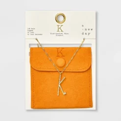 Gold Dipped Scattered Cubic Zirconia Initial Pendant Necklace - A New Day™ Gold -A New Day™ GUEST 51f580e8 152f 4b10 b035 099a5cac4795
