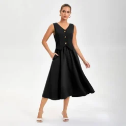 Women's Layered Waistcoat A-Line Dress - A New Day™ -A New Day™ GUEST 5b02a873 6404 40a2 8b7a 43b69b23ce3a